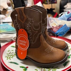 Wonder Nation Kids' Tan Western Boots size 8